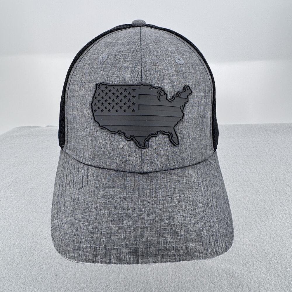 Howitzer Hat Cap Snap Back Mens One Size Gray USA Flag We The People Trucker